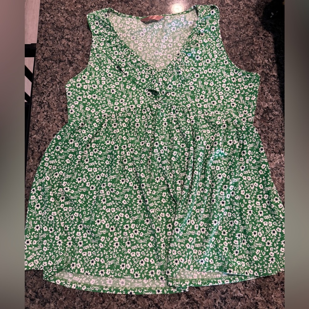 Amiana Green Floral Top